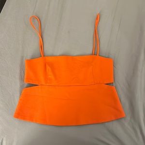 🍊 zara cut-out cropped tank